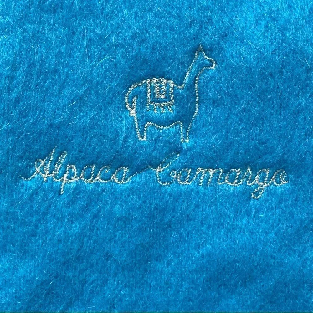 Alpaca Camargo Turquoise Blue Alpaca Blebd Scarf